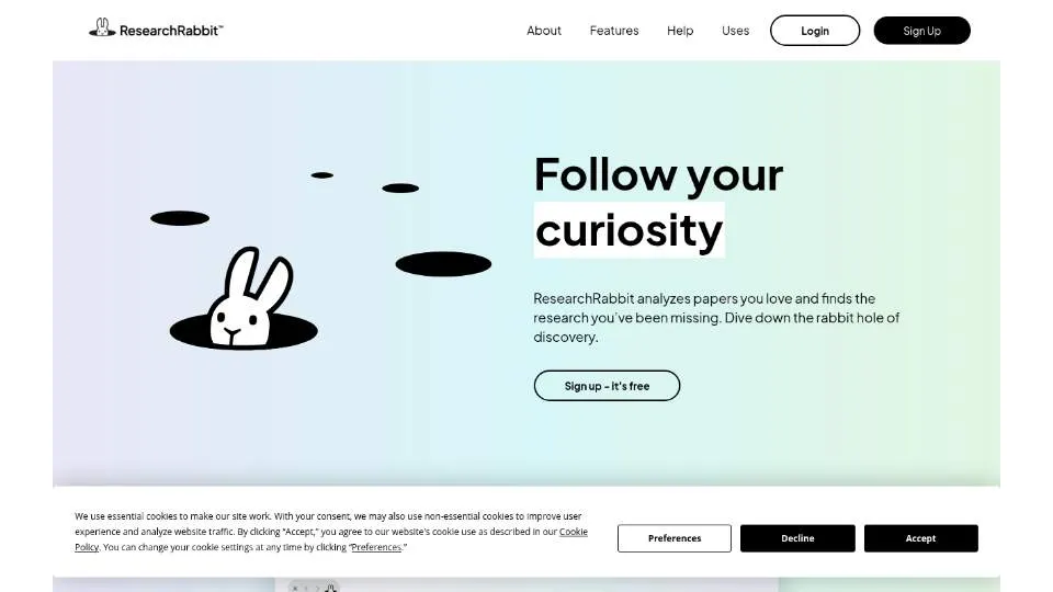 Главная страница ResearchRabbit