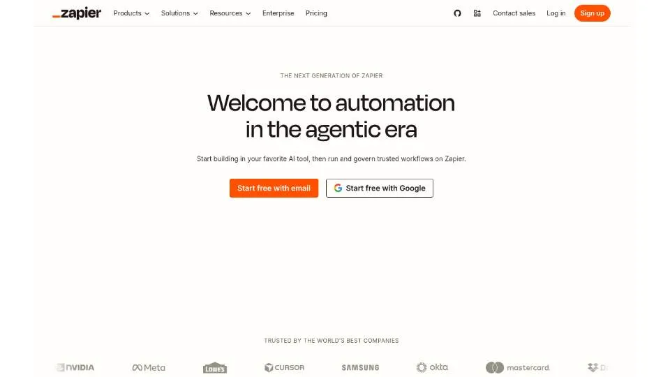 Главная страница Zapier